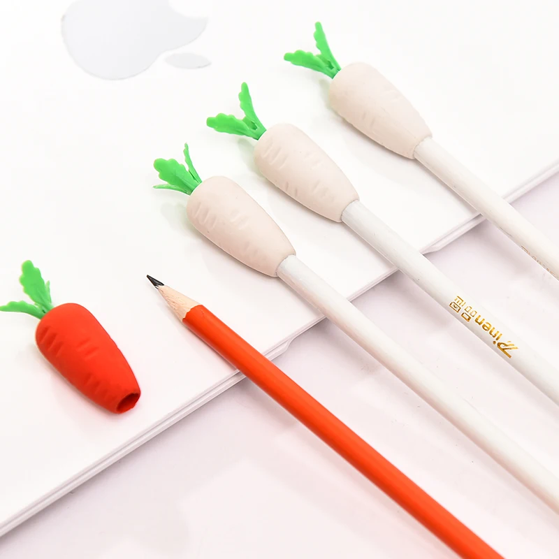 10 Pcs Creative Cute radish Wooden pencil With rubber head Student carrot writing Pencils children Gift school office Supplies dog toy carrot knot rope ball cotton rope dumbbell puppy cleaning teeth chew toy durable braided bite resistant pet supplies