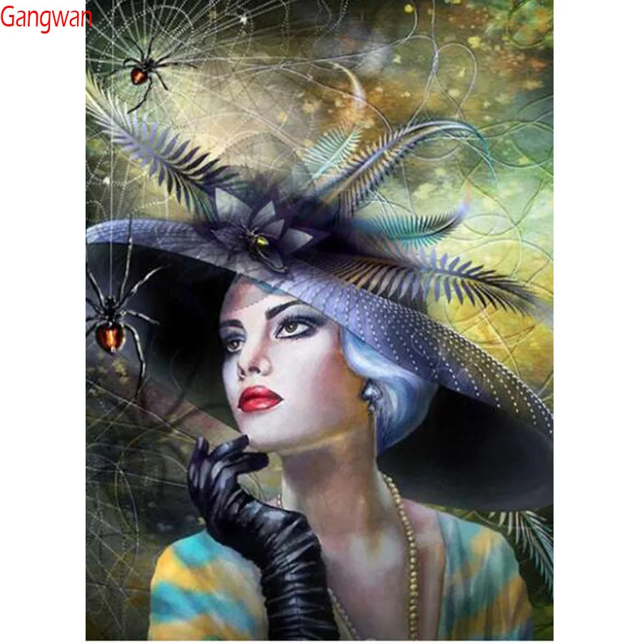 5d Diamond Painting Full Drill Square hat Woman spider Pictures Of Rhinestones Diamond Embroidery sale Cross Stitch Kits Beadwork