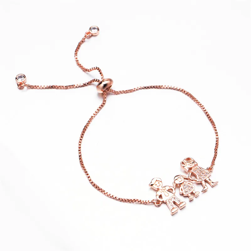 Модный золотой серебряный розовый Золотой шарм медный металлический браслет для женщин и мужчин семьи братьев и сестер лучший друг дропшиппинг - Окраска металла: B020557