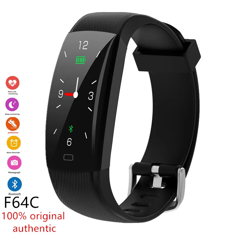 

F64C Smart Band Sports Fitness Tracking Device Heart Rate Monitoring IP68 Waterproof Smart Watch Bracelet For Android IOSPKF64HR