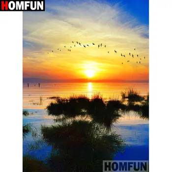 

HOMFUN Full Square/Round Drill 5D DIY Diamond Painting "Dusk scenery" 3D Embroidery Cross Stitch 5D Home Decor Gift A17321