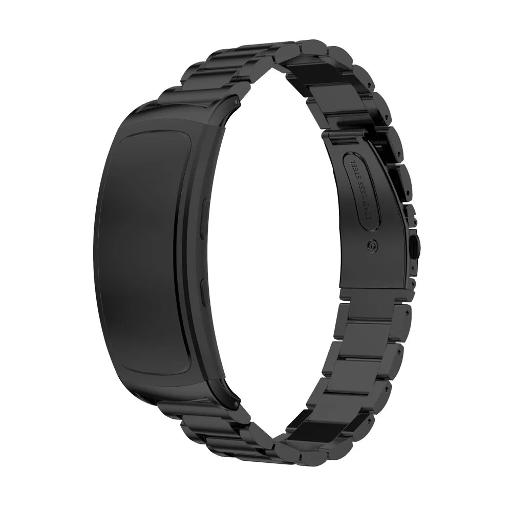 

2016 Hote Sale Watchbands Black Stainless Steel Bracelet Smart Watch Band Strap For Samsung Gear Fit2 SM-R360 bands Straps