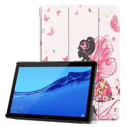 Книга Флип Сверхтонкий Окрашенные кожаный чехол ПУ для huawei Mediapad T5 AGS2-W09 AGS2-L09 AGS2-L03 AGS2-W19 10,1 дюймов Tablet Cover