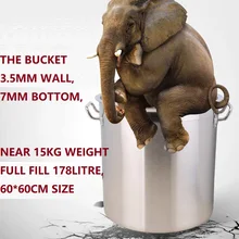 160 литровое ведро для воды увеличенный большой баррель из нержавеющей стали Thicking Pot 60*60 см глубокая кастрюля