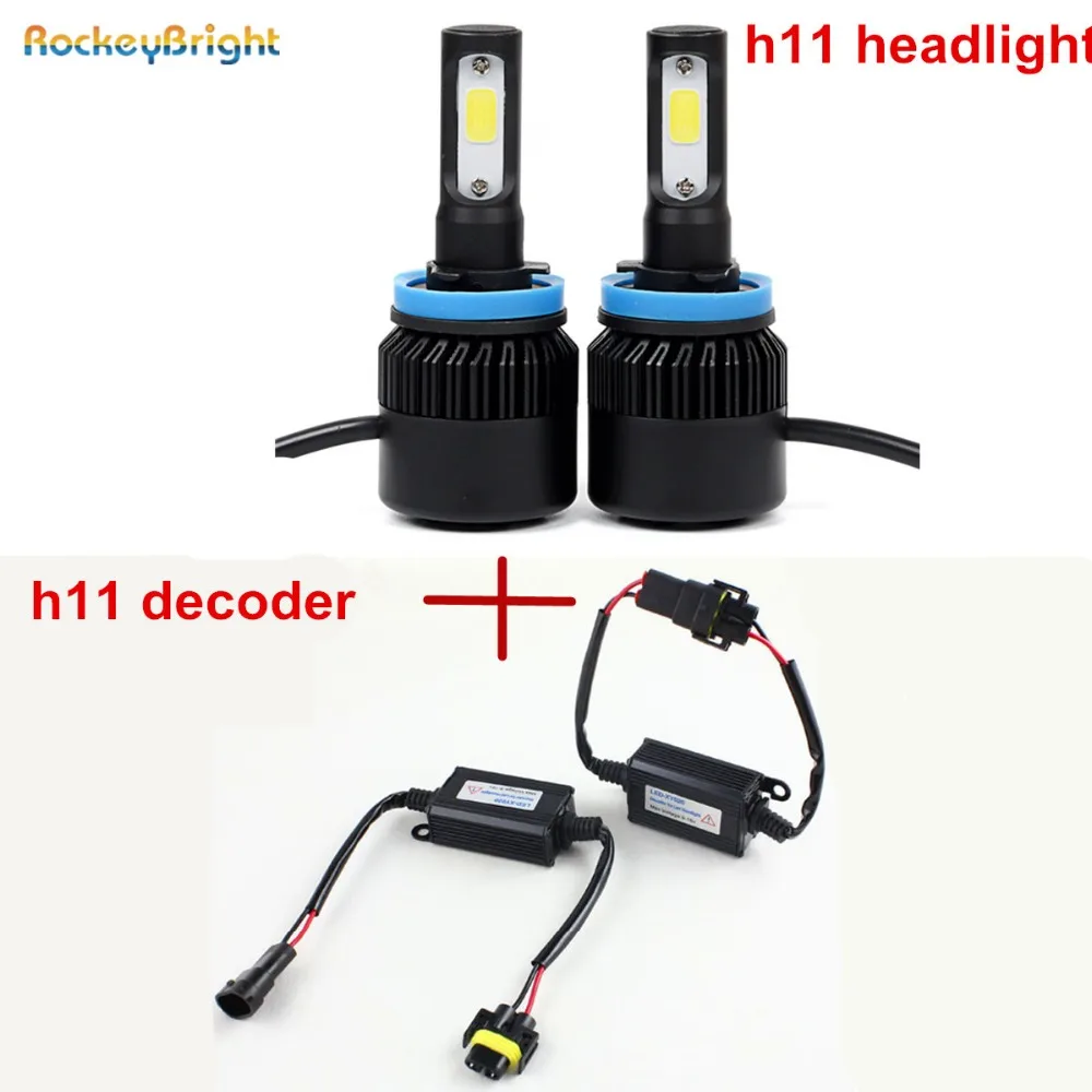 

Rockeybright 8000LM COB led headlight 72W H1 H3 H11 9005 9006 H7 led headlight bulbs+car led decoder warning canceller capacitor