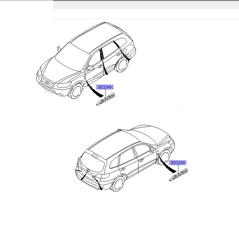 Для SANTA FE 2008-2008 4WD эмблема значок 2 шт набор