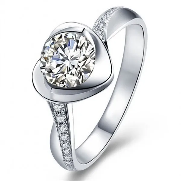 High quality Authentic 100 990 Sterling Silver Rings With Crystal