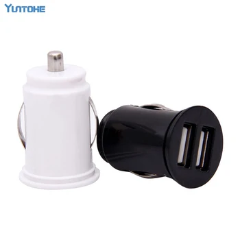 

Universal Bullet Dual USB 2Port Mini Car Cigarette Lighter Socket Charger 5V 2.1A Car Charger Power Adapter Free Shipping 100pcs