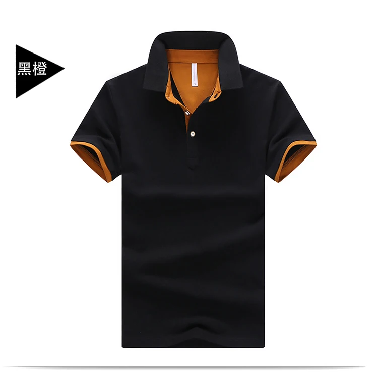 Grandwish, 95% хлопок, мужская рубашка поло с отложным воротником, 4XL, новинка, Homme Camisa, рубашки поло с коротким рукавом, PA982 - Цвет: Black Orange
