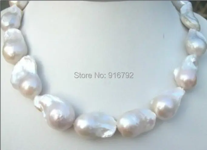 

YH@CS >CLASSIC RAHE HUGE SOUTH SEA WHITE BAROQUE PEARL NECKLACE18