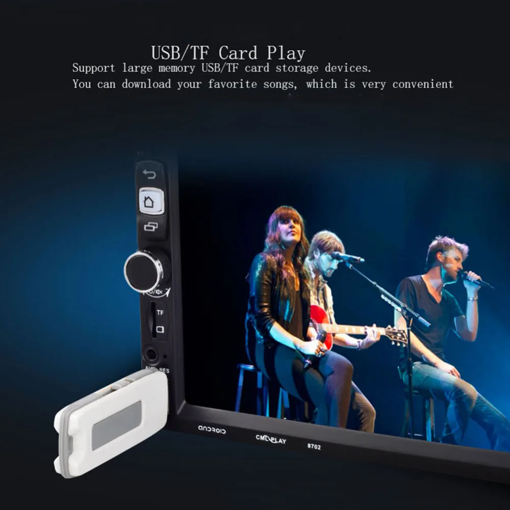 Liplasting 7 дюймов черный 1080p сенсорный экран 2-DIN автомобиль в тире Android 5.1.1 MP5 плеер Bluetooth стерео с задней камерой DVR gps
