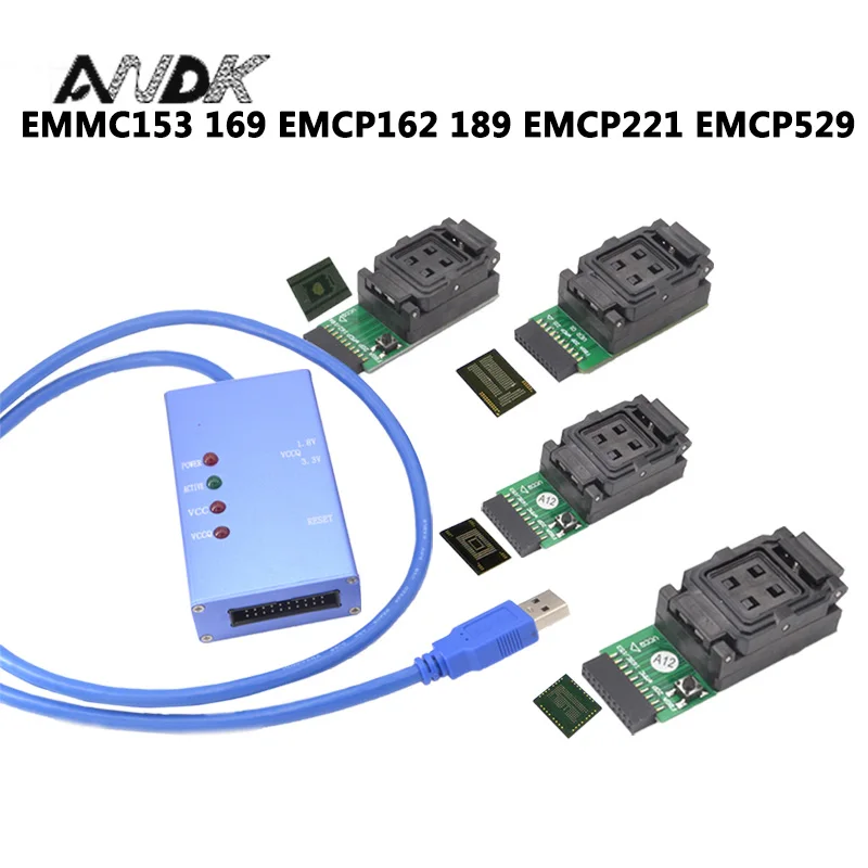 US $248.00 EMMC153 169 EMCP162 189 EMCP221 EMCP529 Socket 6 In 1 Data Recovery Tools For Android Phone EMMC Programmer Socket High Speed