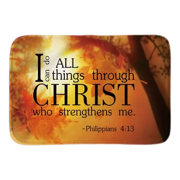 

Christmas Home Decor Doormats I Can Do All Things Through Christmas Soft Lightness Short Plush Indoor Bathroom Floor Mat