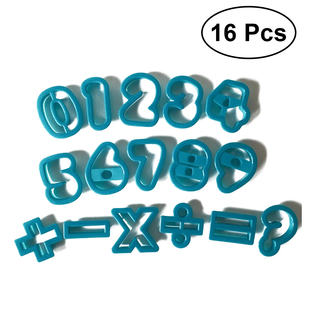 

16Pcs Mathematical Symbols Fondant Molds Cookies Cutters Embosser Sugar Craft Moulds Cake Decoration DIY Baking