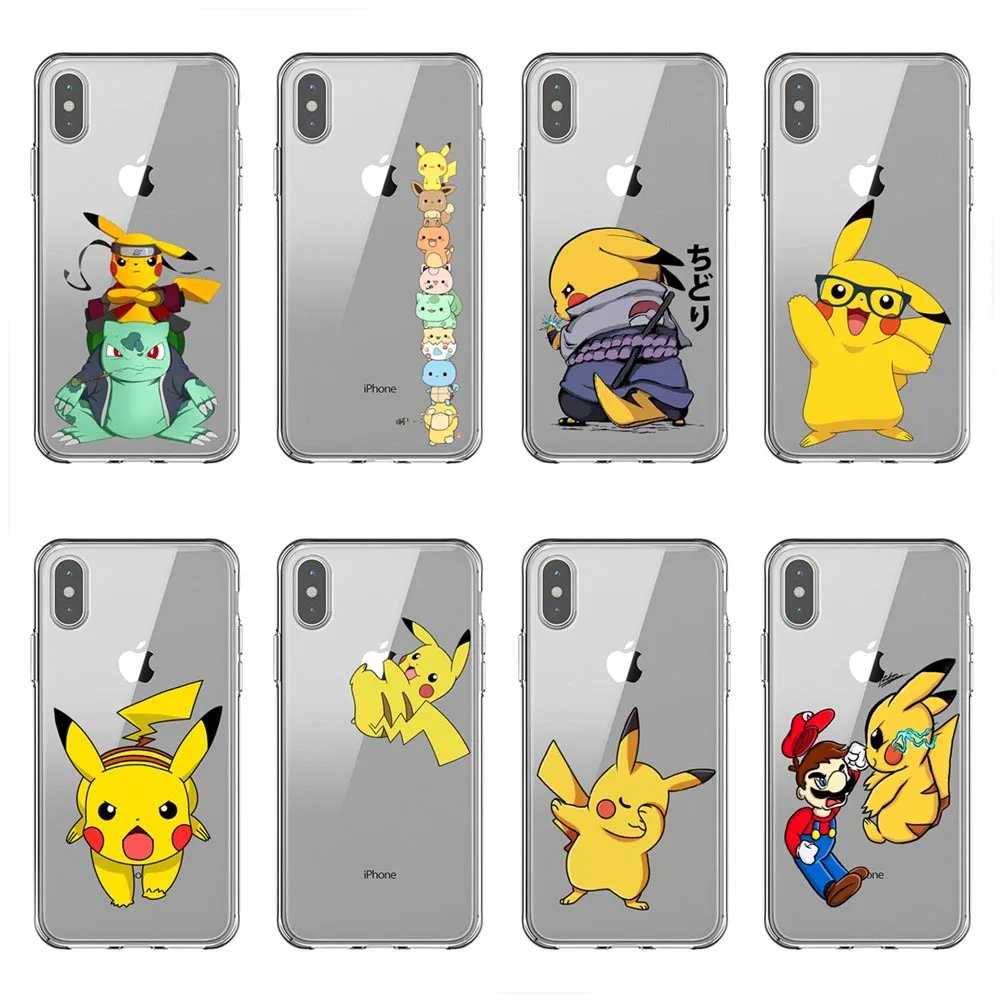 Stylish And Cute Pokemon Pikachu Funny Naruto Soft Silicone TPU Phone