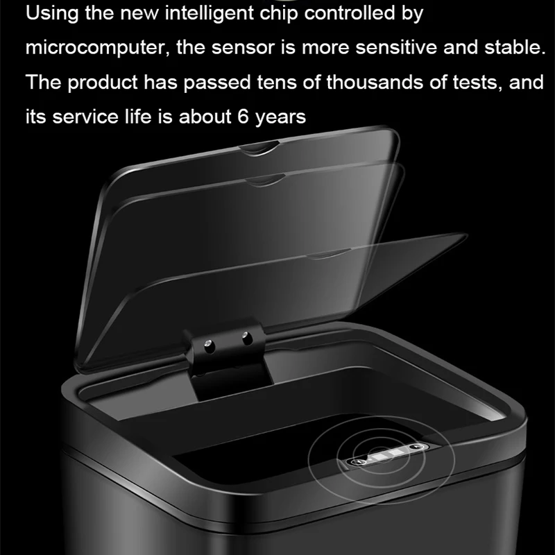 12L Automatic Touchless Intelligent induction Waste Bin Garbage Motion Sensor Kitchen Trash Opening Sensor Eco-friendly Battery