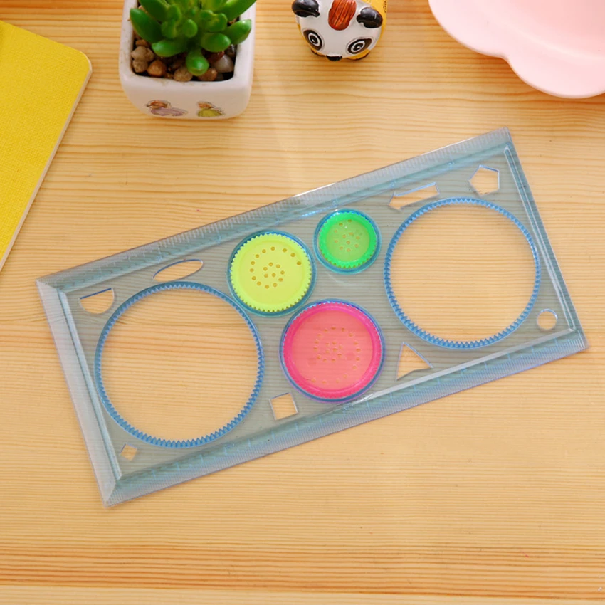 4 цвета прозрачные пластиковые чертежи шаблоны измерительная линейка круг шаблон геометрические линейки для школы и офиса