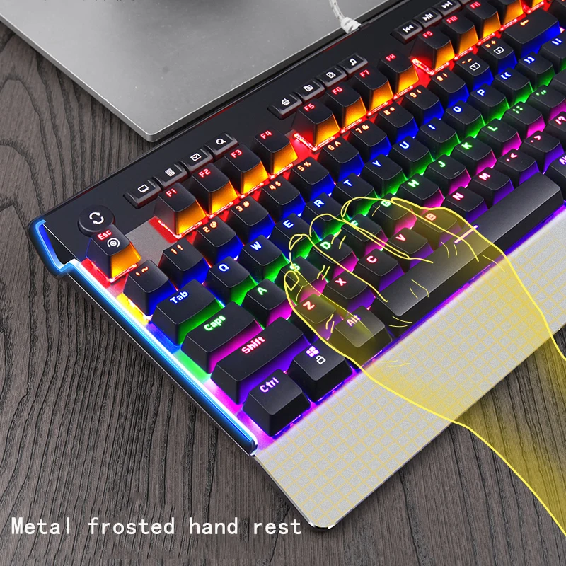 SADES Professional Esports Mechanical Keyboard Blue Switch Big Hand Support Game Keyboard LED Backl