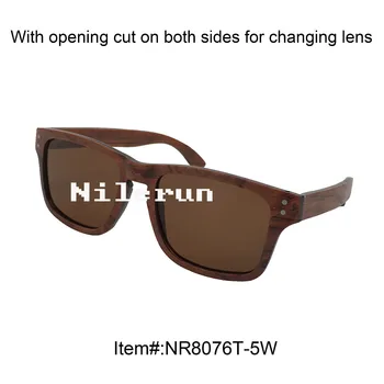 

rectangle rosewood sunglasses with decorative metal pins