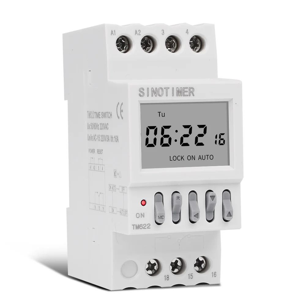 220V 16A 1 Second Interval Big LCD Display Programmable Timer Switch Digital Time Relay Electronic Timer Clock 16 OFF 16 ON