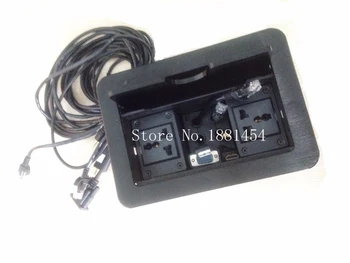 

2019 Conference Table Connectivity Box AC Power Outlet & HDMIx2/USBx1/RJ45x2/3.5mmx1 Cables free shipping by DHL