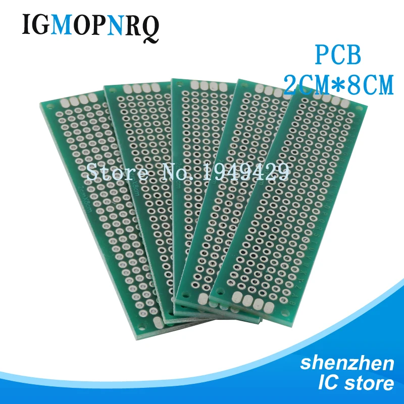 10 шт. двухсторонний Прототип PCB 2*8 см diy универсальная печатная плата 2x8 см