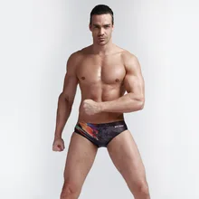 Мужские купальные шорты, купальный костюм для соревнований, купальный костюм для соревнований, водонепроницаемые пляжные облегающие трусы с принтом черного цвета, большие размеры