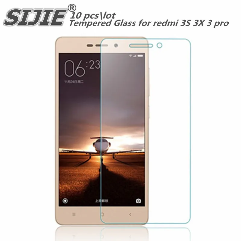 

SIJIE 10pcs Tempered Glass For XIAOMI REDMi 3 / Redmi 3S / Redmi 3X / Redmi 3 Pro 9H 2.26mm Screen Protector free shipping fast