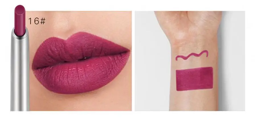 Pudaier 17 цветов водонепроницаемый карандаш для губ Maquillajes губная помада Femme Longue карандаш для губ металлический женский стойкий липлинер - Цвет: 16