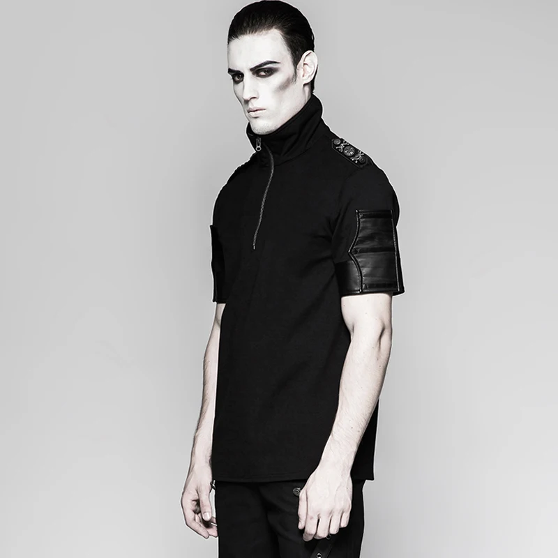 T shirt homme gothique à manches courtes style rock de couleur noir T shirt homme gothique à manches courtes style rock de couleur noir