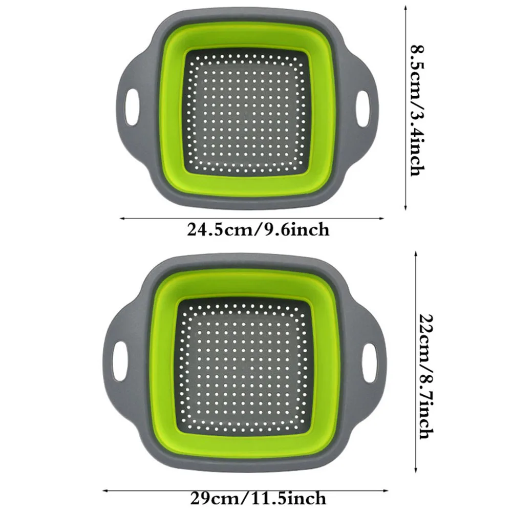 Складные корзины для фруктов и овощей, силиконовые кухонные ситечки, дуршлаг