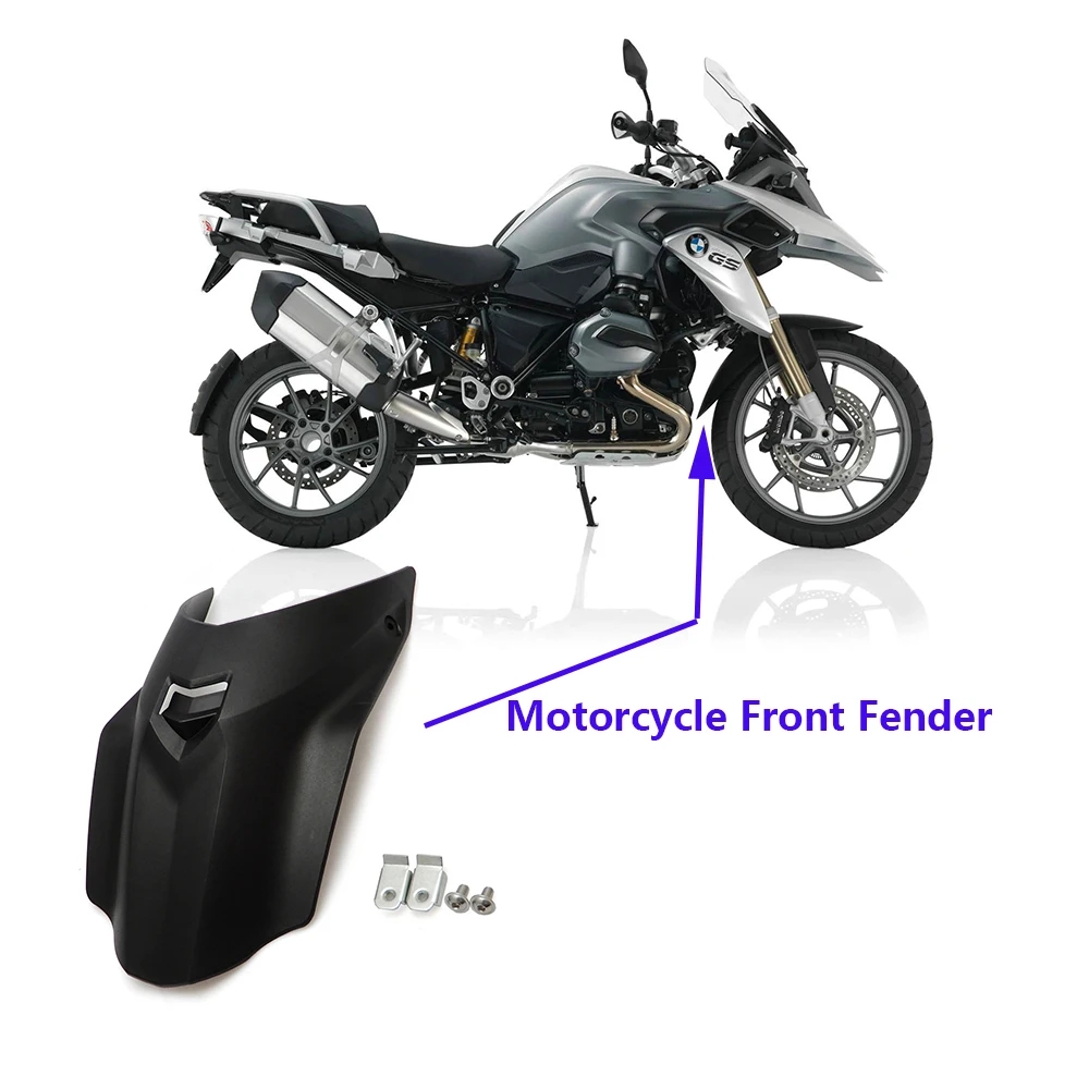

Black Motorcycle Front Fender Extender Mudguard Tire Extension Splash Guard For BMW R1200GS LC R1200GS ADV 2014 2015 2016 17-18