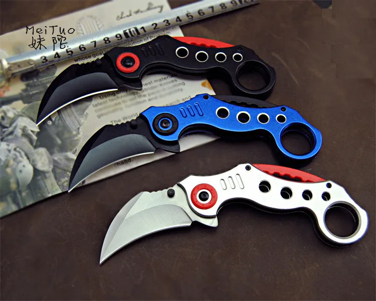 

LLxxmm Karambit Folding Knife 440C Steel Blade Steel Handle Survival Hunting Camping Tactical Knives Outdoor Tools Facas Taticas