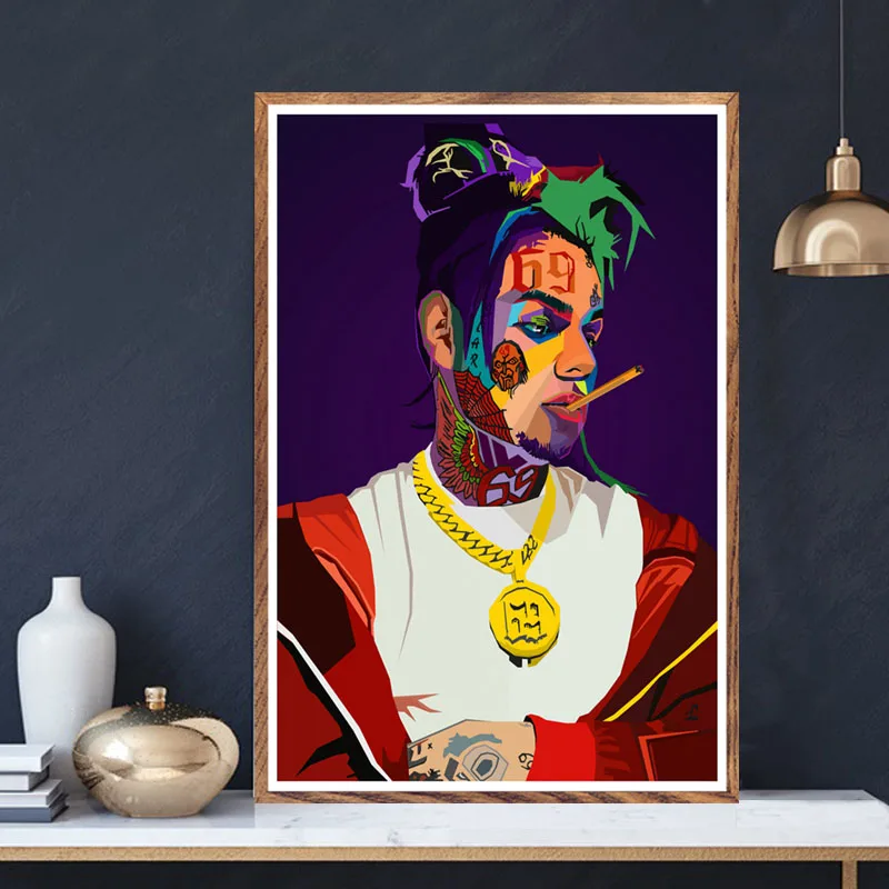 J Cole Drake Kanye West Mac Miller Peep Lil Uzi Vert Rapper художественный постер Картина Настенная картина домашний декор плакаты и печать - Цвет: 0007