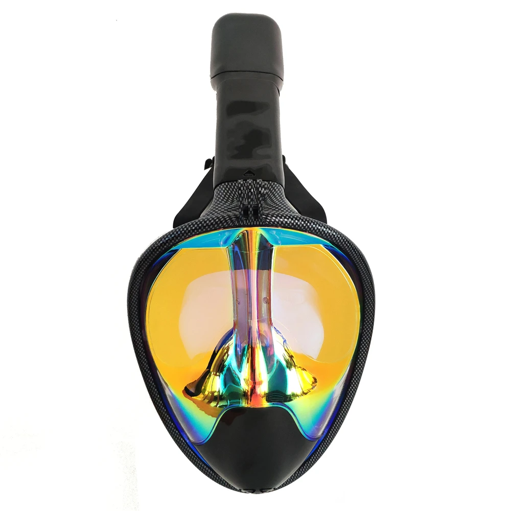 

Plated Gold and Blue Underwater Anti Fog Diving Mask Snorkel Swimming Training Scuba mergulho 2 In 1 full face snorkeling mask
