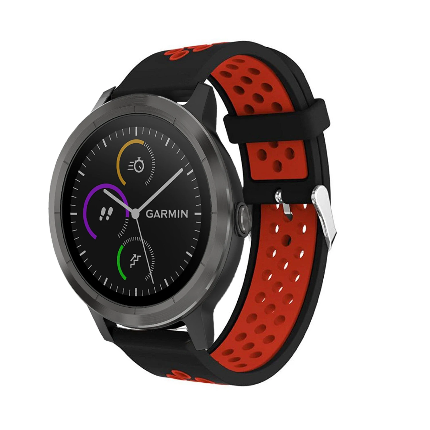 Силиконовый ремешок для часов Garmin Vivoactive 3, Смарт-часы, классический браслет с пряжкой, спортивный сменный ремешок на запястье, ремешок 20 мм - Цвет: black red