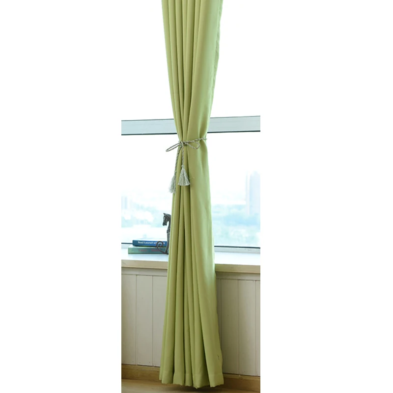 1 шт. Muti-Размер Высококачественная бархатная льняная простая ткань занавески Блокировка для гостиной оконные обработки зеленый кухонный оттенок