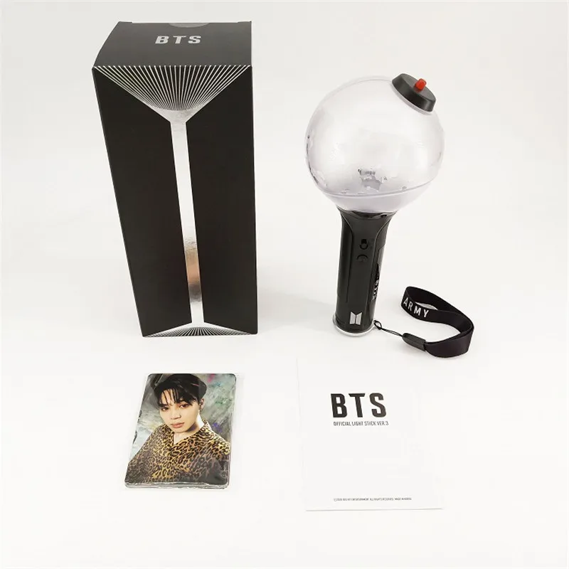 2019 Kpop luz ejército bomba BTS Ver.3 palo de luz Bangtan niños concierto brillo lámpara Lightstick V Fans regalo luminosa Juguetes LOMO tarjeta - 1