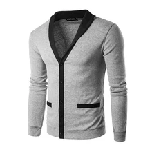 Осенний пуловер, тонкий облегающий мужской вязаный свитер с длинным рукавом, модная мужская одежда, вязаные свитера, пуловер