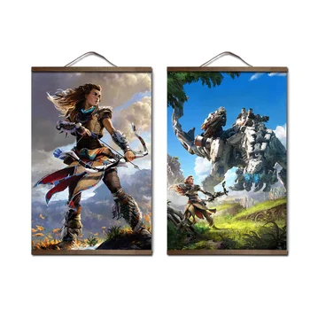 

Horizon Zero Dawn poster for HD poster interior decoration painting with solid wood hanging scroll