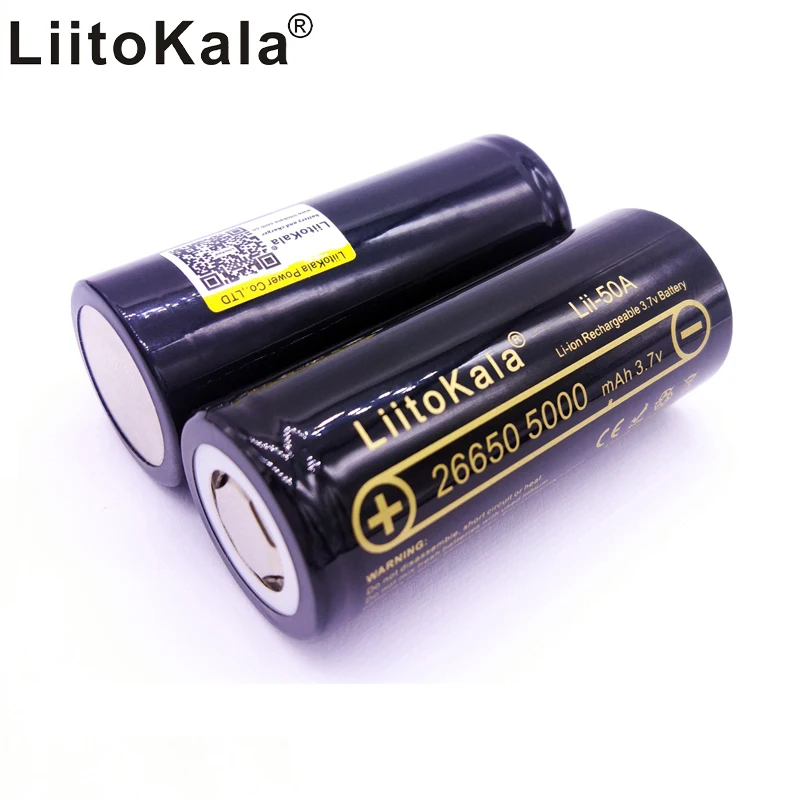 4 шт. LiitoKala Lii-50A 26650 5000mAh аккумуляторная батарея 3,7 v литий-ионные аккумуляторы