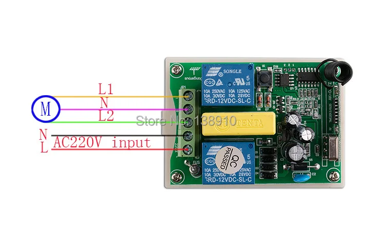 AC220V 433mhz RF беспроводной пульт дистанционного управления приемник+ передатчик трубчатый мотор гаражная дверь проекционный экран жалюзи/жалюзи