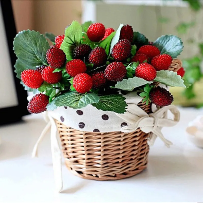 Keythemelife 1PCS Tempting Berry Leaf Fruit Artificial Flowers DIY Plant Home Decor For Home Office Garden Decoration DA Keythemelife 1PCS Tempting Berry Leaf Fruit Artificial Flowers DIY Plant Home Decor For Home Office Garden Decoration DA