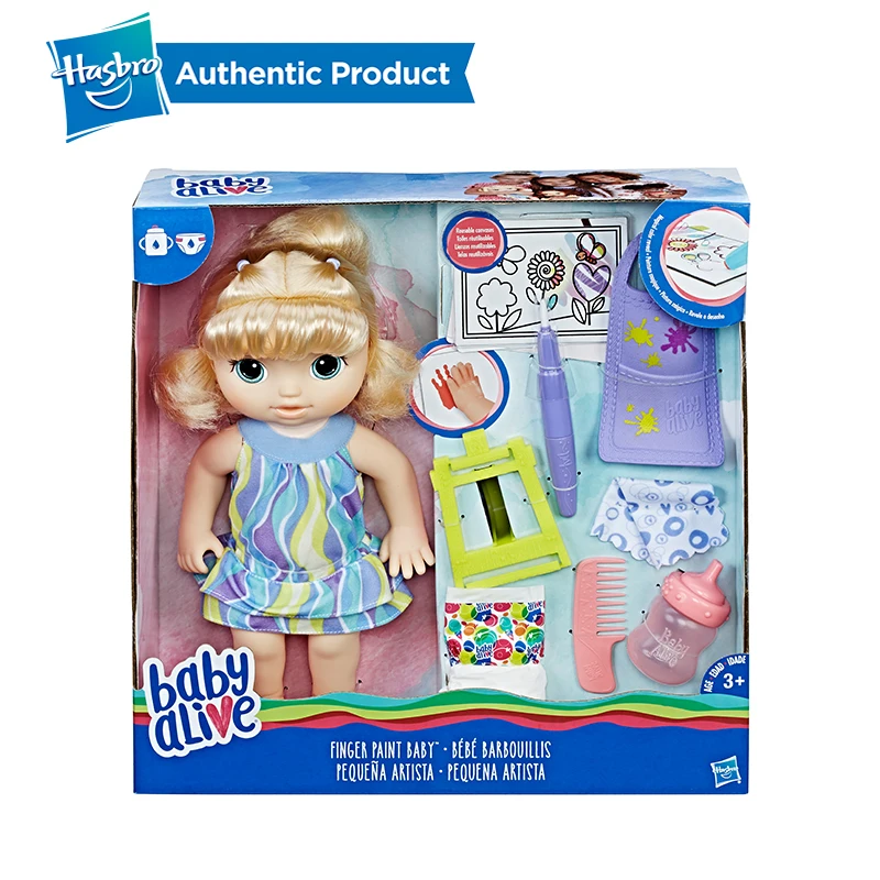 Hasbro Baby Alive Finger paint Детские светлые волосы реалистичные Reborn Детские Куклы Игрушки для девочек интерактивные детские развивающие для возраста 3 года