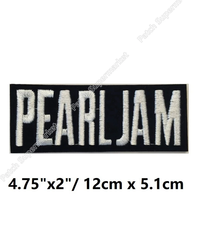 

4.75" Pearl Jam Iron On Patches Black & White Music Band Rock Punk series Embroidered badge costume rockabilly clothing