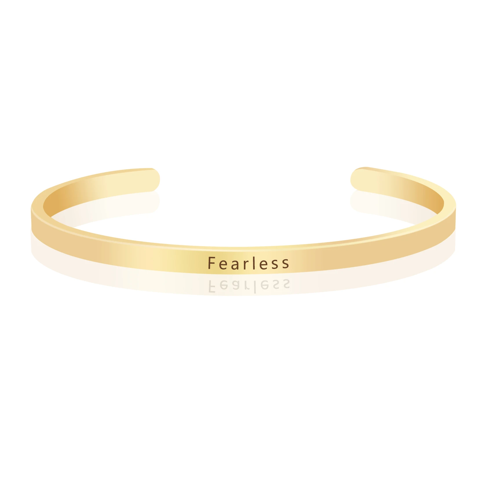 

Fearless Engraved Positive Inspirational Quote Bangles Cuff Bracelet Charm Bangles for Women Gift Personality Jewelry