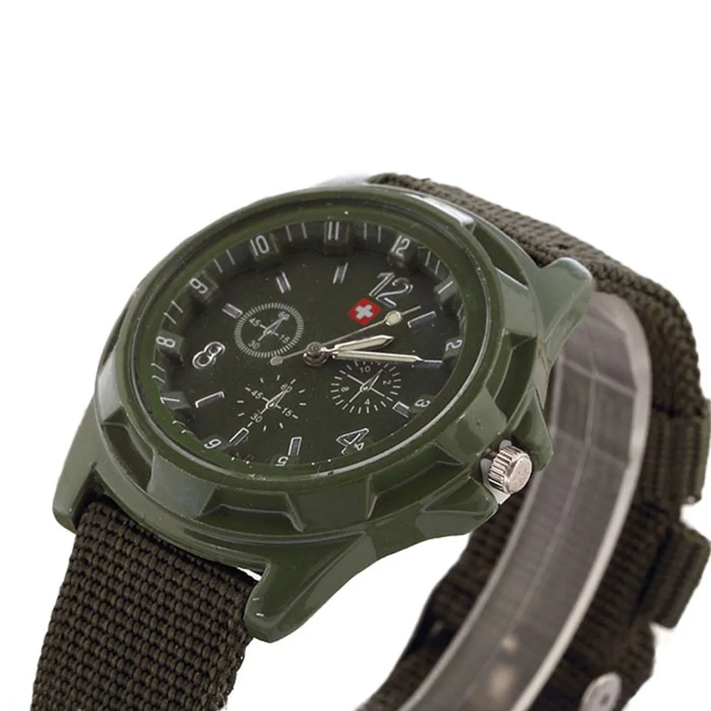 Часы Для мужчин olider военные Армейский зеленый циферблат Армия Спорт Стиль нейлон группа кварцевые наручные часы Для мужчин мужские часы