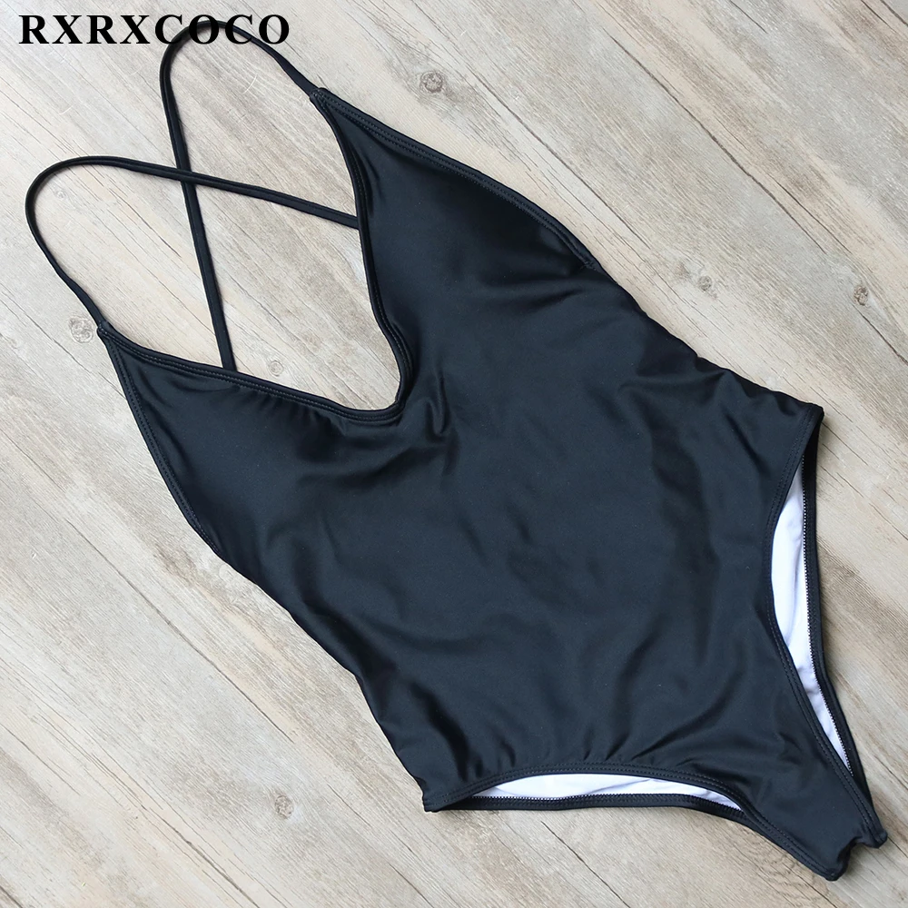 RXRXCOCO, слитные купальники для женщин,, Одноцветный купальник, женский купальный костюм с подкладкой, бандаж, купальник, сексуальная пляжная одежда
