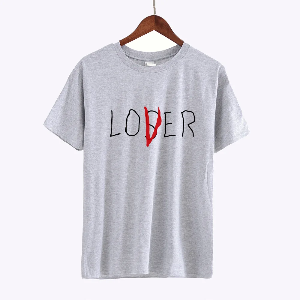Новинка 2018 г. летняя рубашка Lover Loser футболка Для мужчин женщин Повседневное