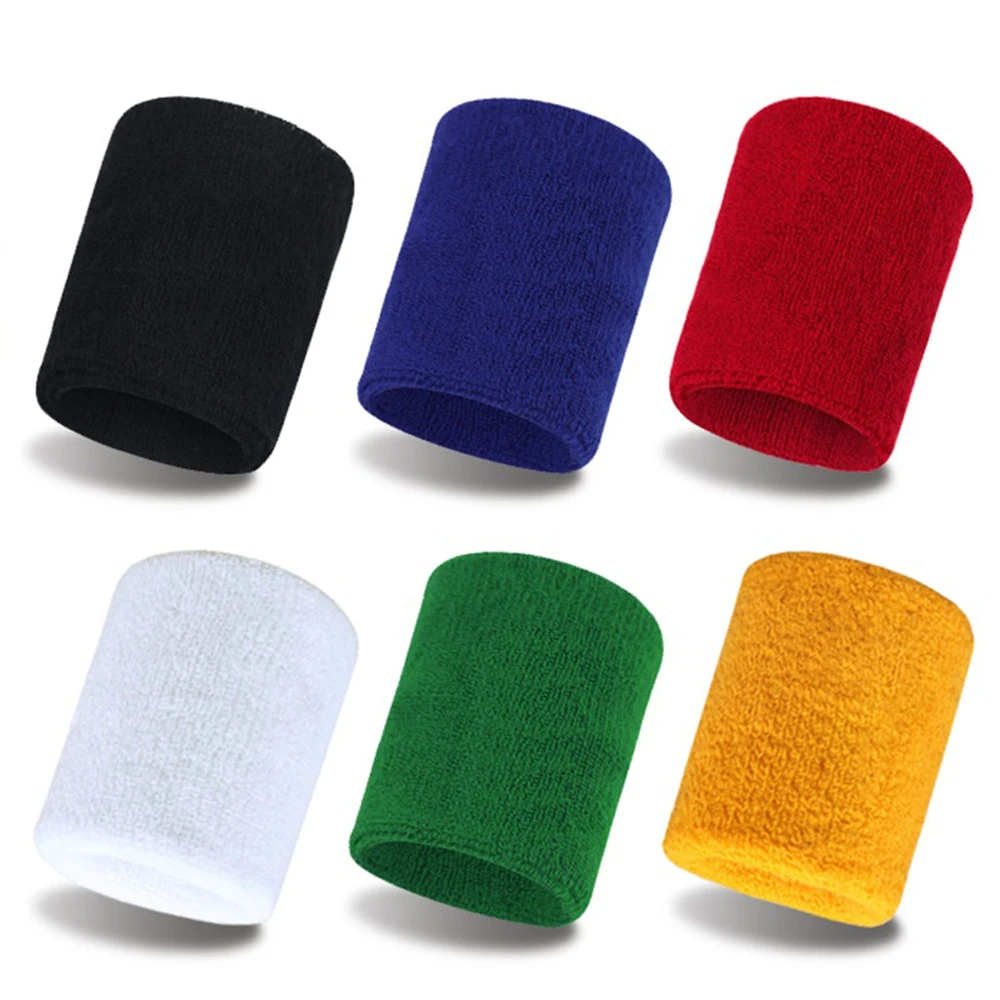

2PCs Wristbands Sports Sweatband Hand Band Sweat Wrist Support Brace Wraps Guards For Gym tennis Volleyball Basketball football